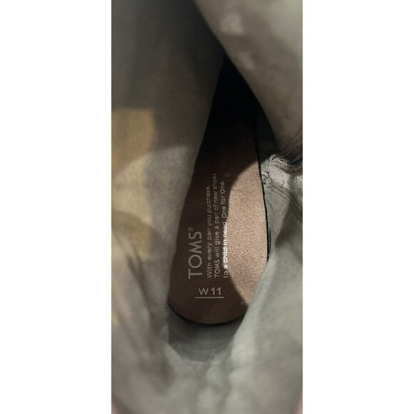 Toms Lunata Suede Ankle Boot Womens 11 Stacked Heel Taupe - Picture 11 of 11